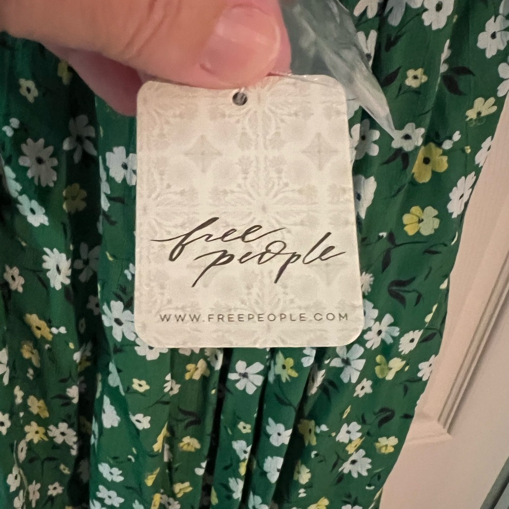 NWT Free People Green Floral Dress - Picture 3 of 9